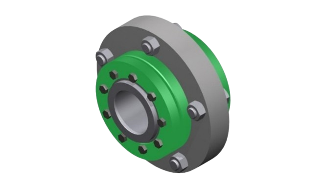 Flange coupling for industrial power transmission